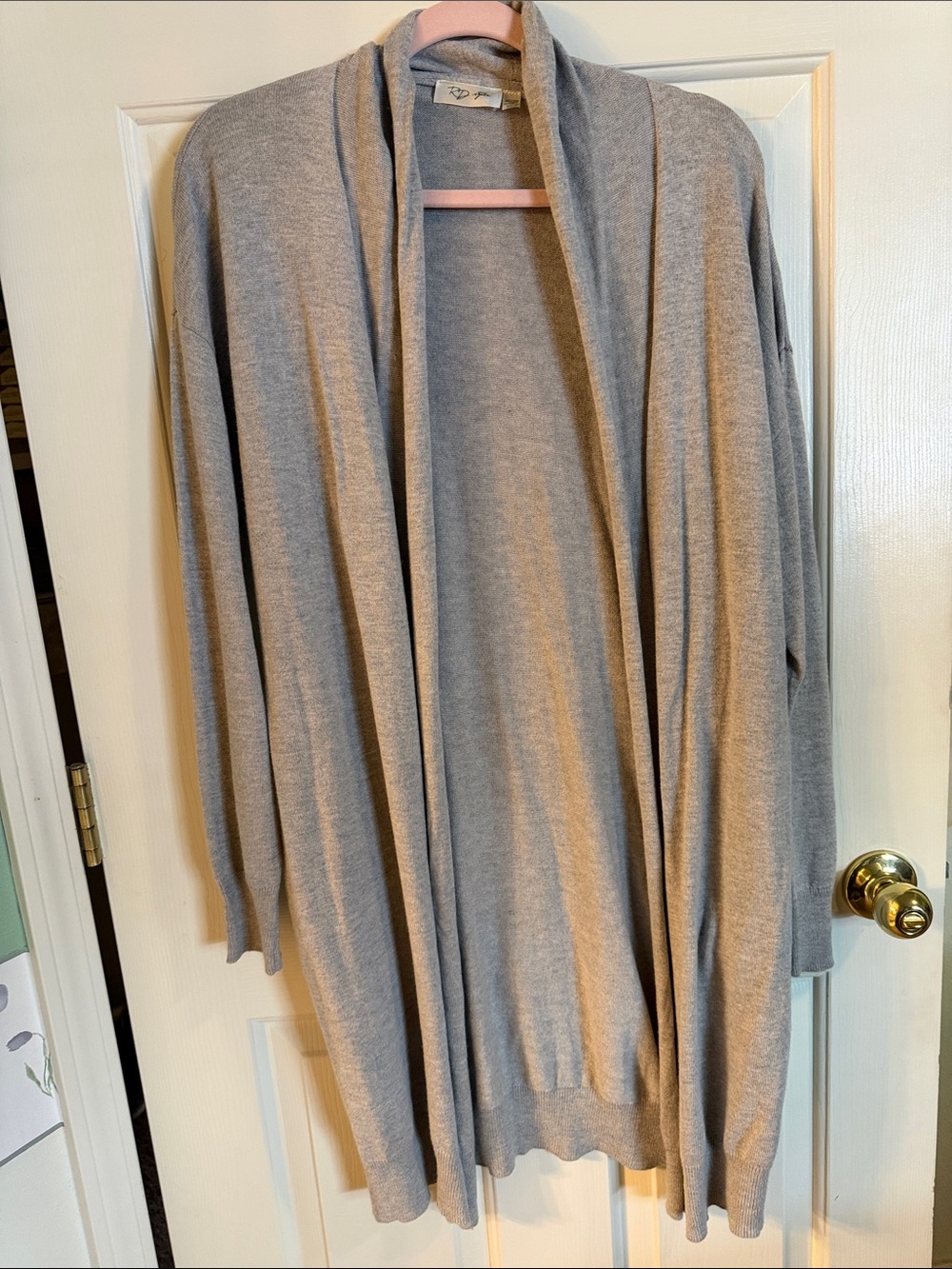 RD Style Light Taupe Knit Open Cardigan